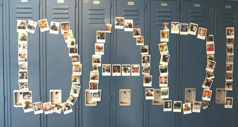 dad spelled out with photos