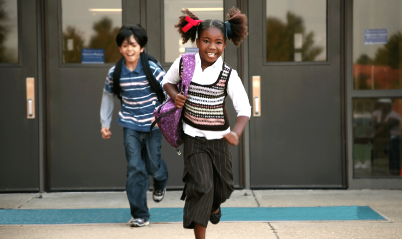 Children leaving school