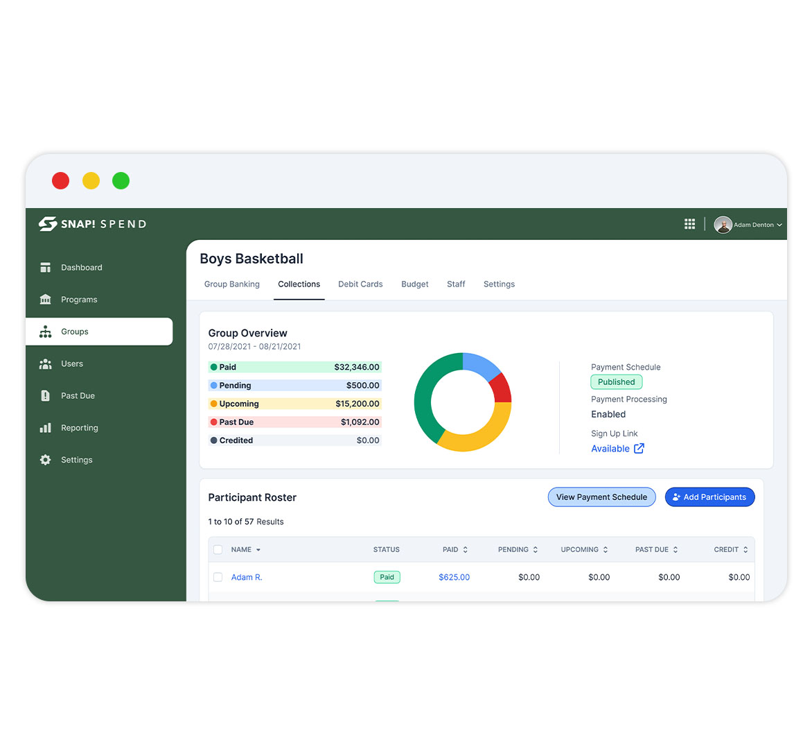 SnapMobileAD_SitePage-Module5 Snap! Spend screenshot of budget graph