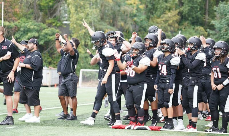 Football team celebrating